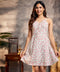 Floral Summer Mini Strap White Dress